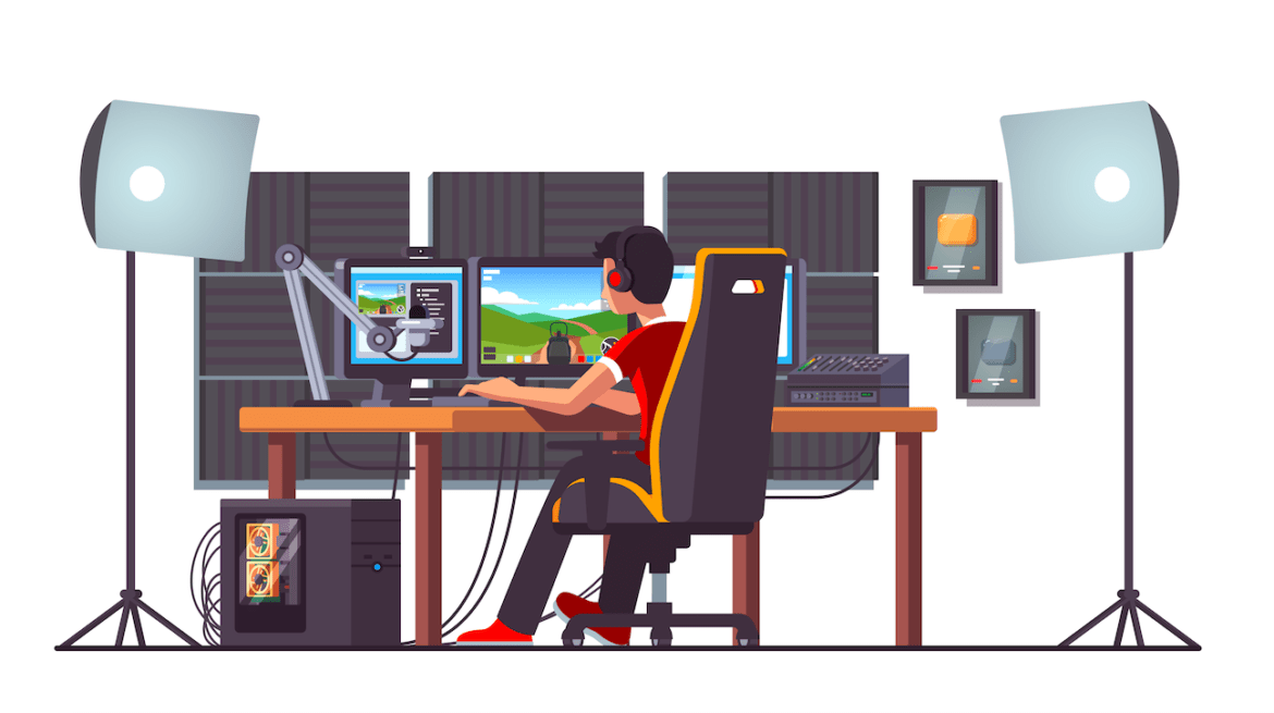 Livestreaming cartoon